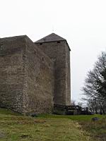 Amberieu en Bugey, Chateau des Allymes, Donjon carre (02)